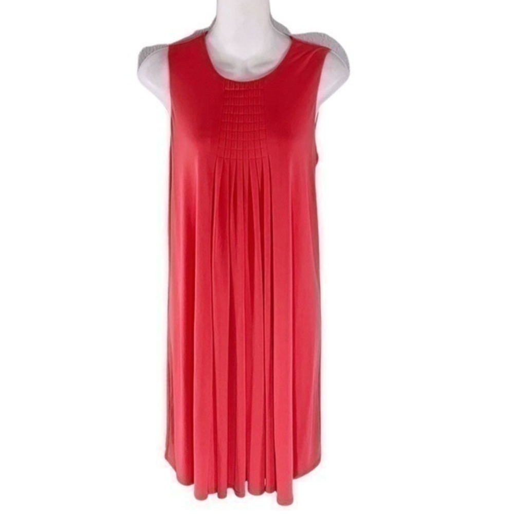 Calvin Klein watermelon pink pleating jersey dress
